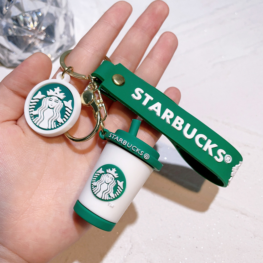 Rubber Starbucks Bear Coffee Cup Keychain Keyring Netby