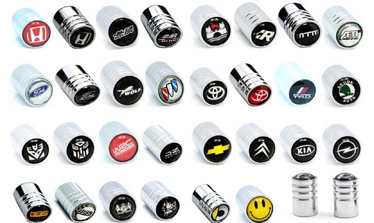Round Style Metal Car Wheel Tire Valve Cap With Box Anti Dust With Logo Silver Color Netby