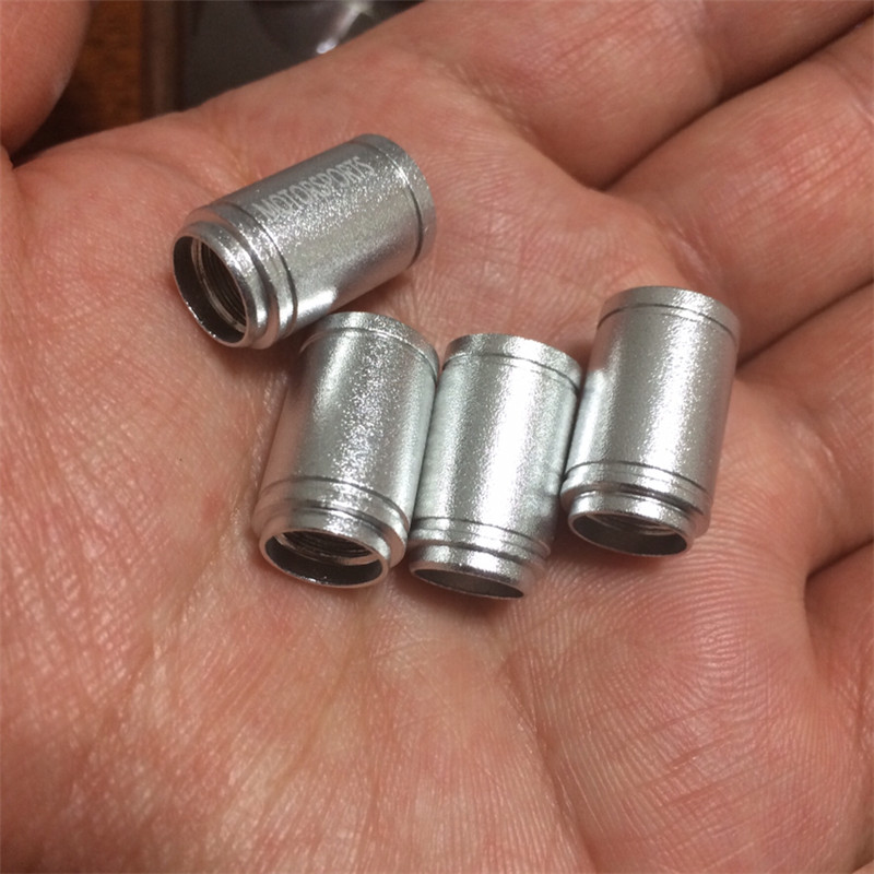 Motorsports Metal Car Wheel Tire Valve Cap Anti Dust With Emblem Logo Silver Color Netby