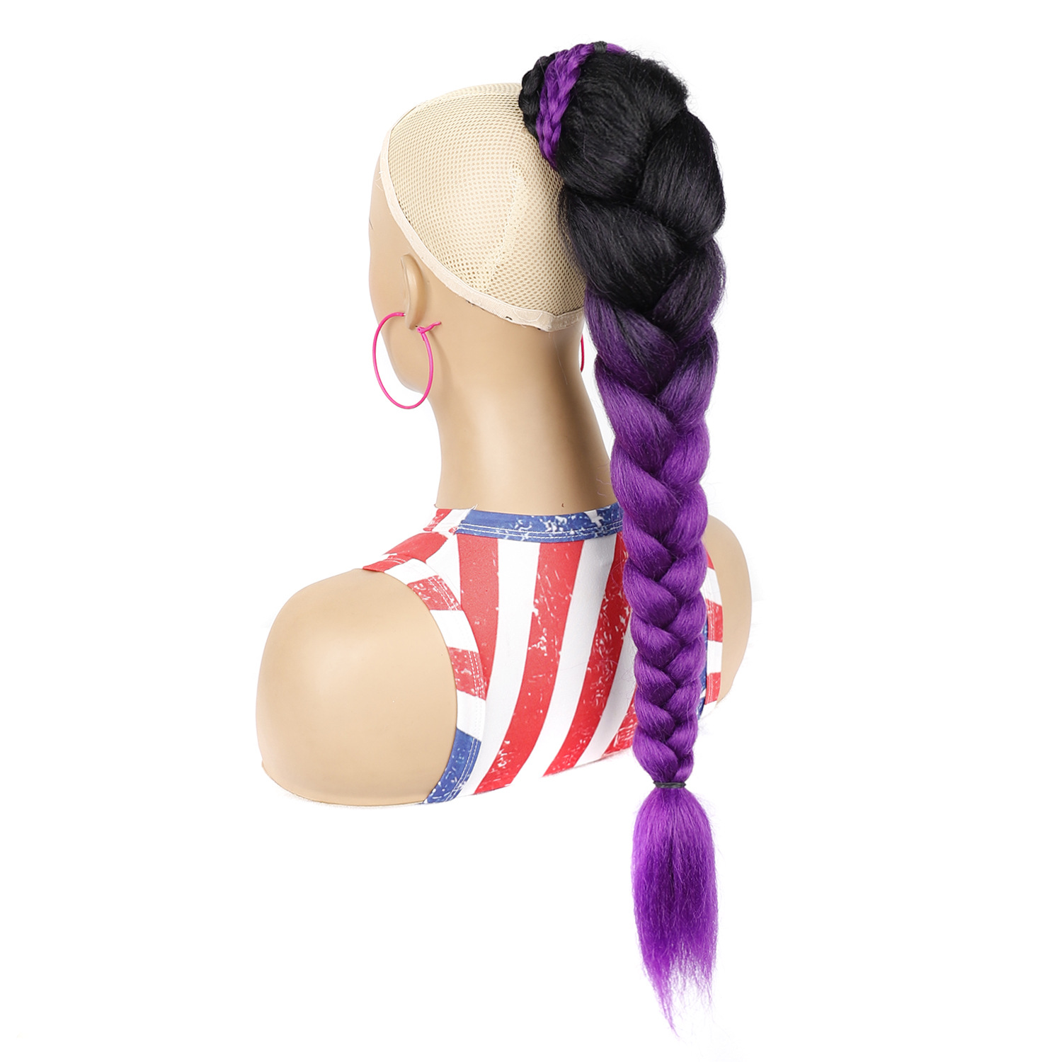 Synthetic Fiber African Dreadlock Box Braid Ponytail Netby