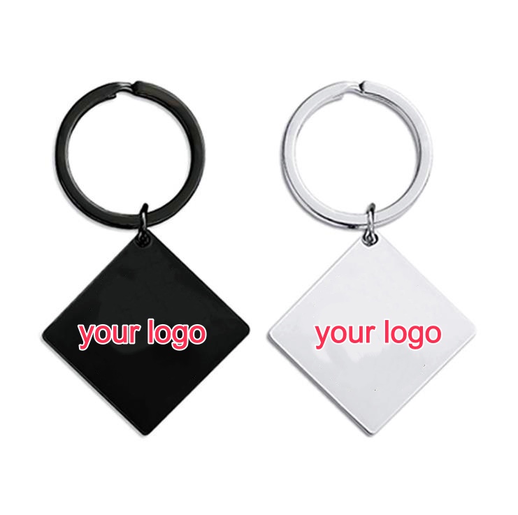 500 Pieces Your Own Logo Square Luggage Tag Keychain Keyring Netby