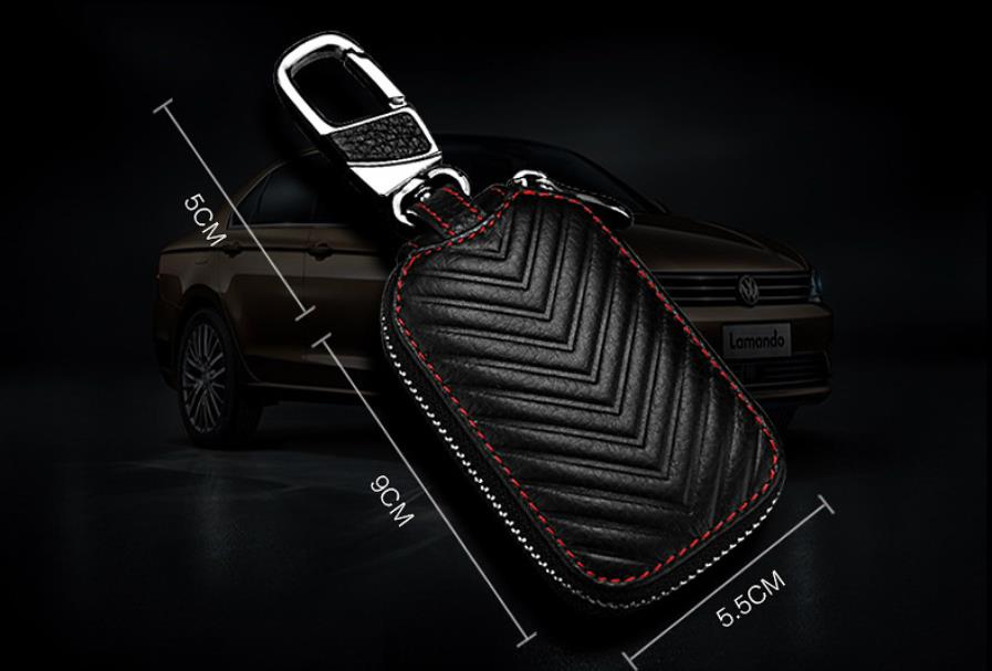 Black Red Brown Color Leather Car Remote Key Wallet for KIA AUDI BENZ BMW BUICK PORSCHE VW VOLVO JAGUAR CHEVROLET FORD Netby