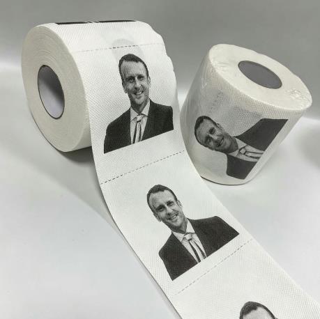 10*10cm Toilet Paper with President of USA Portrait DONALD TRUMP BIDEN France Emmanuel Macron
