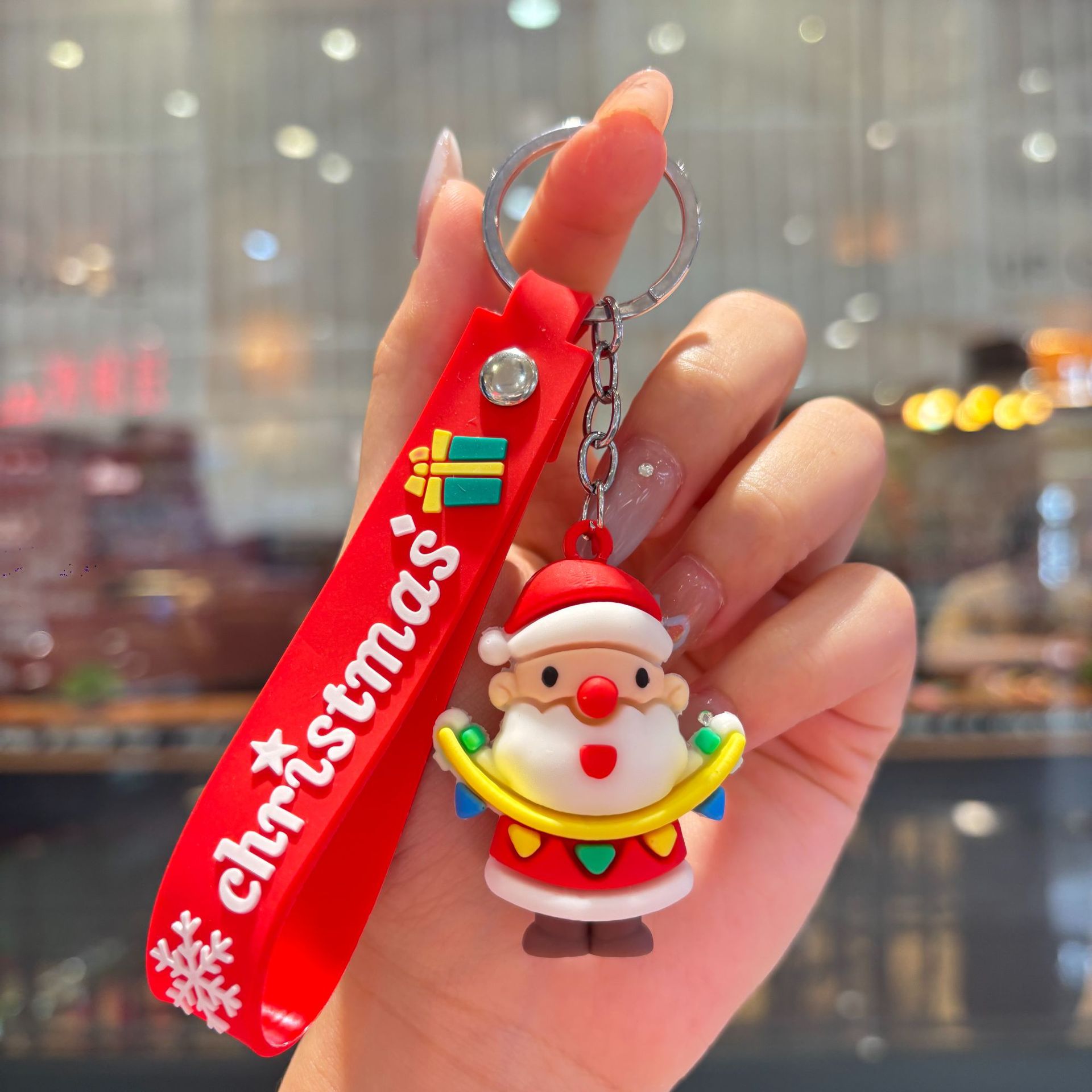 Silicon Santa Claus Tree Snowman Festival Christmas Keychain Keyring Netby