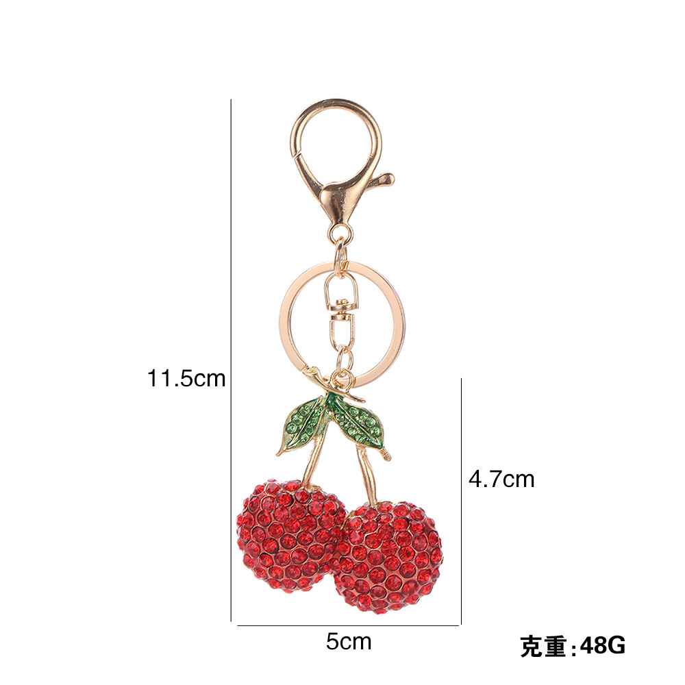 Rhinestone CHERRY Keychain Keyring Netby