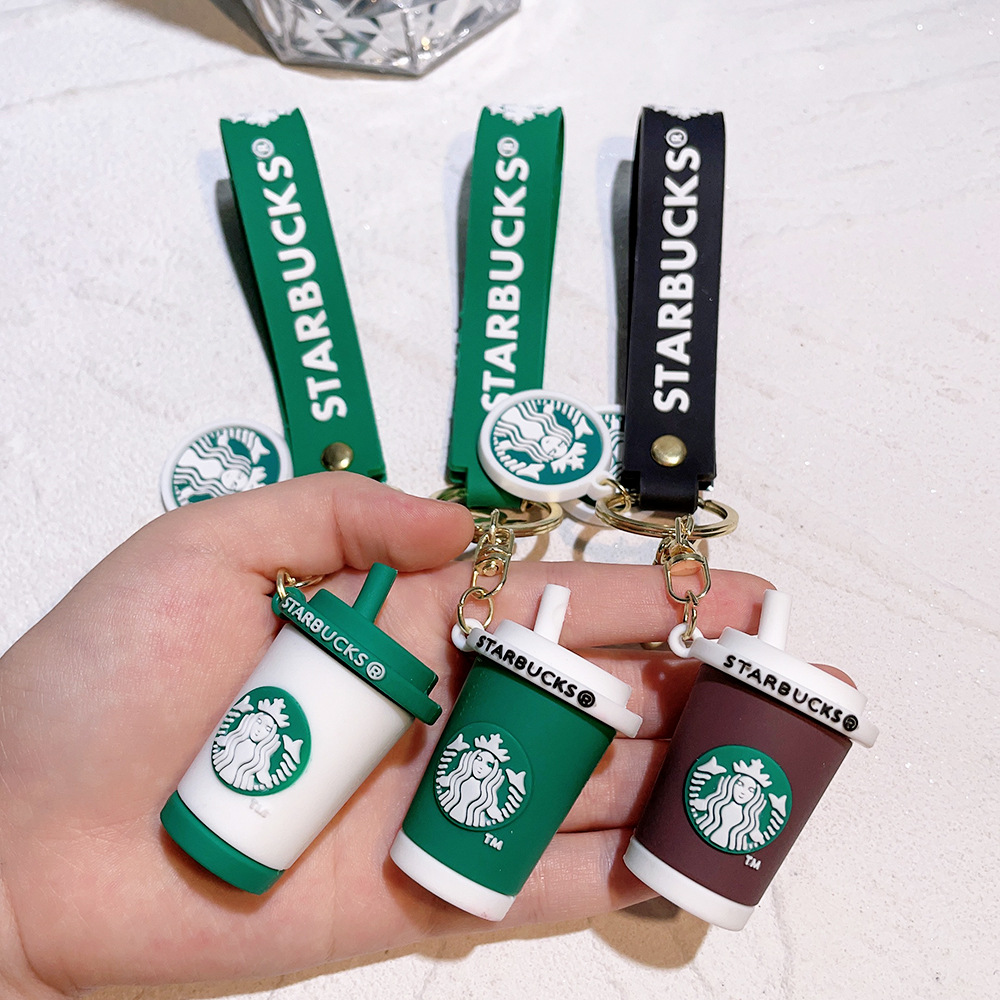 Rubber Starbucks Bear Coffee Cup Keychain Keyring Netby