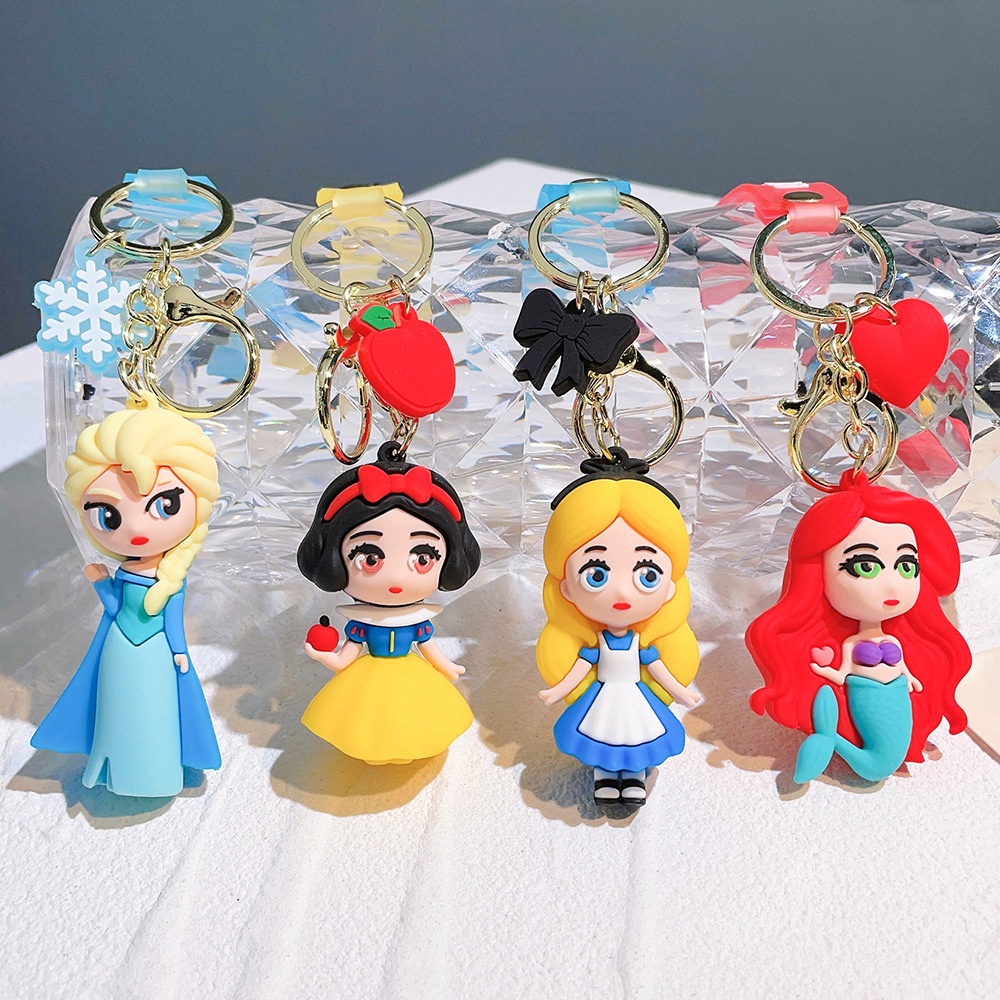 Animation Snow White Mermaid Princess Frozen Keychain Keyring Netby