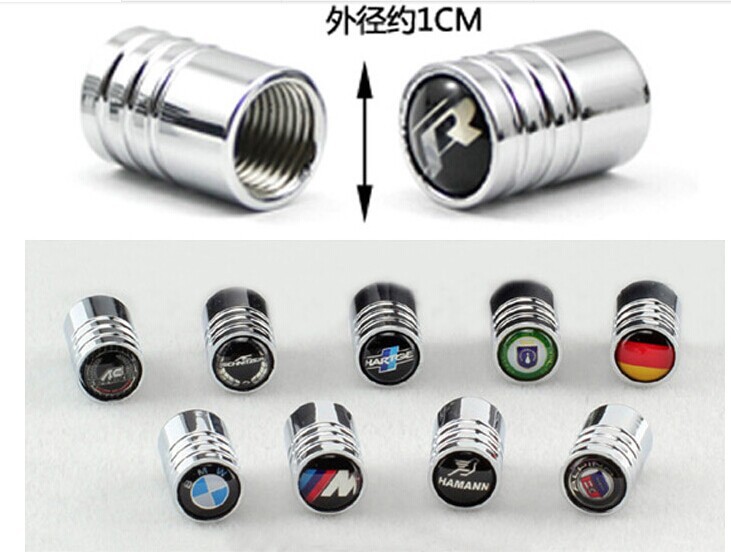 Round Style Metal Car Wheel Tire Valve Cap With Box Anti Dust With Logo Silver Color Netby