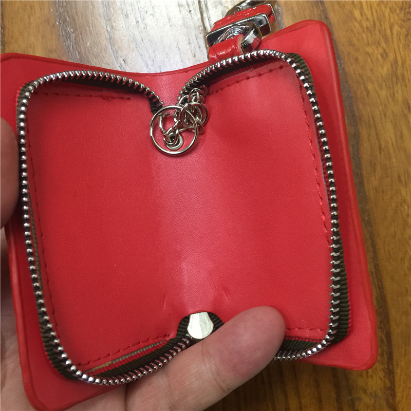 Red Color Leather Car Remote Key Wallet for KIA AUDI BENZ BMW BUICK PORSCHE VW VOLVO JAGUAR CHEVROLET FORD Netby