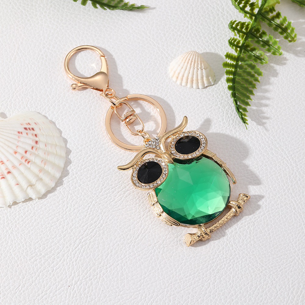 Big Diamond Owl Rhinestone Keychain Keyring Netby