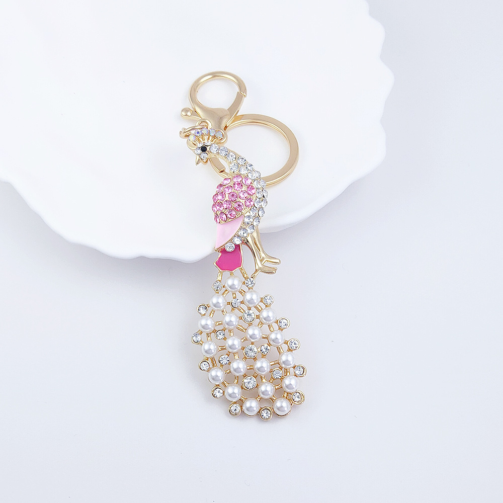 Peacock Rhinestone Keychain Keyring Netby