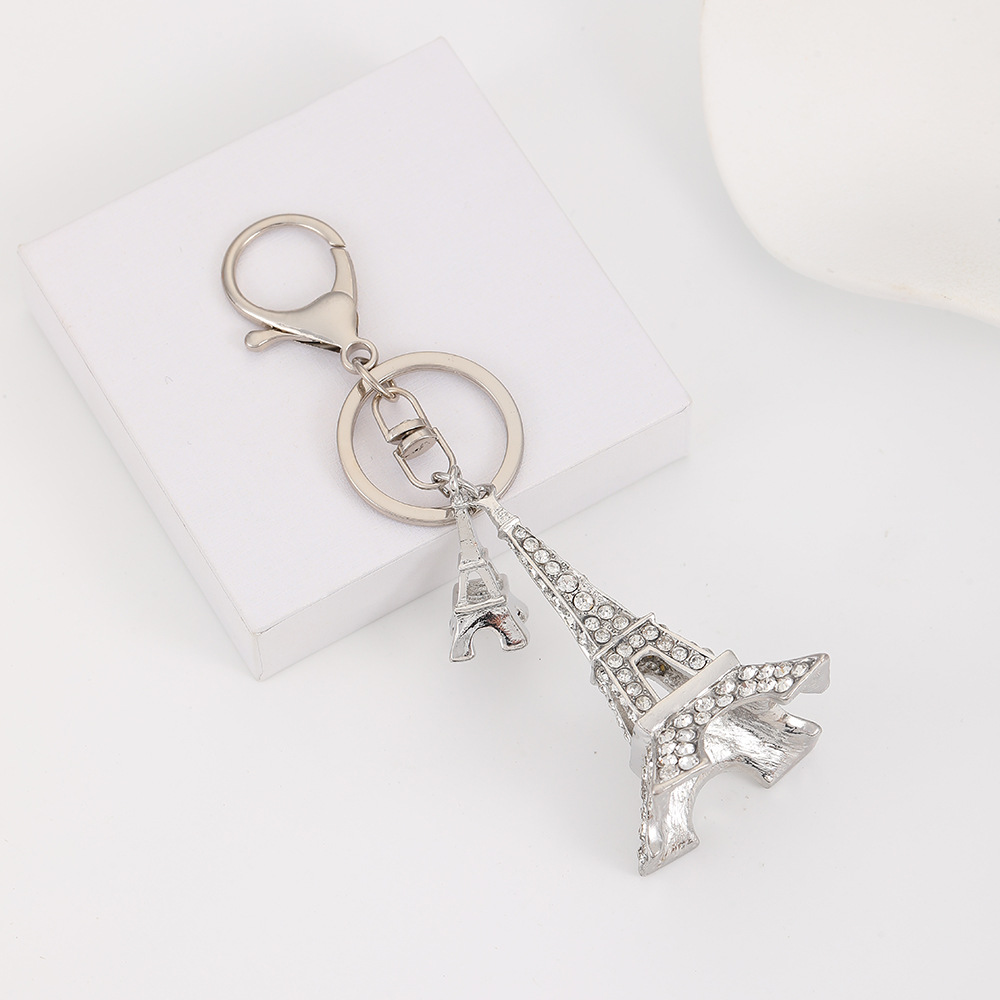 Rhinestone Eiffel Tower Keychain Keyring Netby