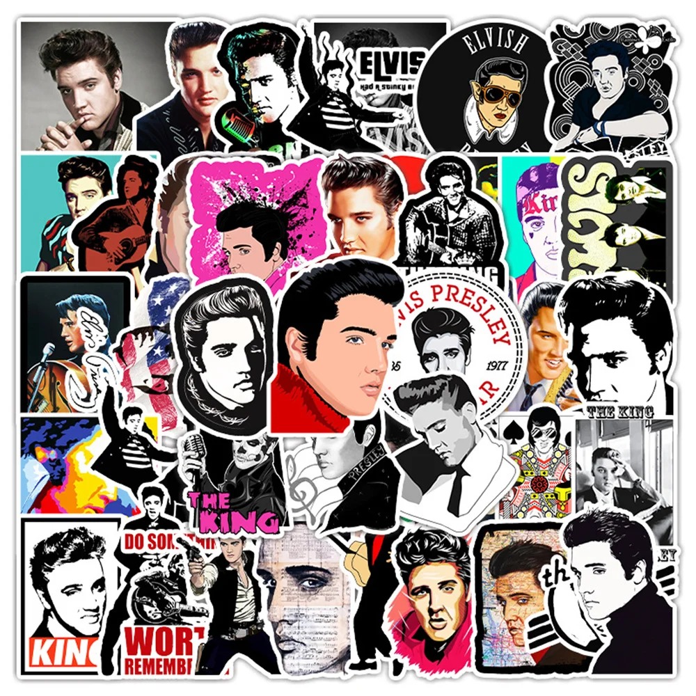 51pcs/pack Elvis Aaron Presley The King of Rock and Roll Waterproof Sticker Netby
