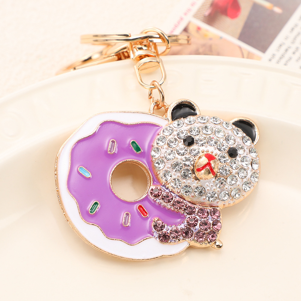 Rhinestone Cartoon Bear Keychain Keyring Netby