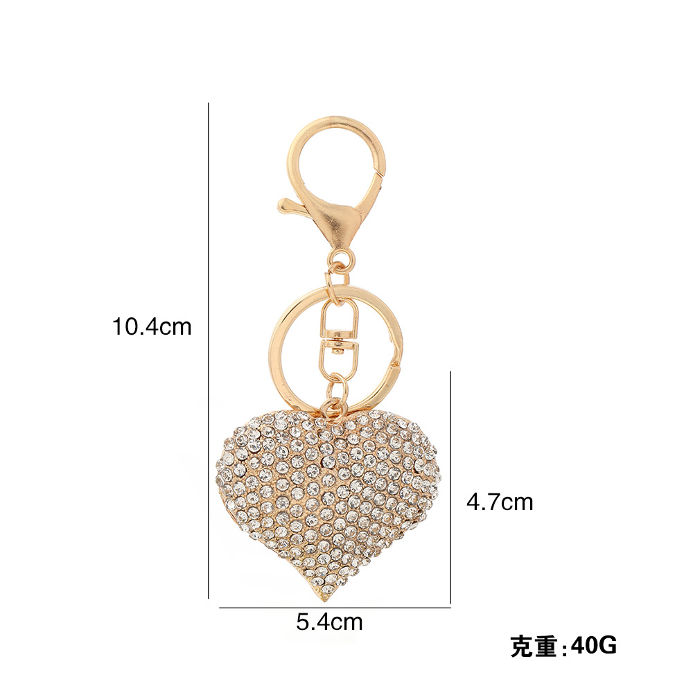 Rhinestone Love Heart Keychain Keyring Netby