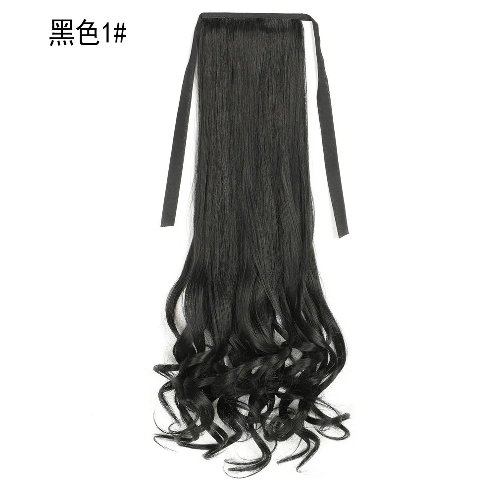 58cm Pear Blossom Tie Style Ponytail High Temperature Synthetic Fiber Wavy Netby