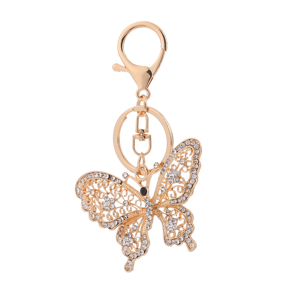 Rhinestone Butterfly Keychain Keyring Netby