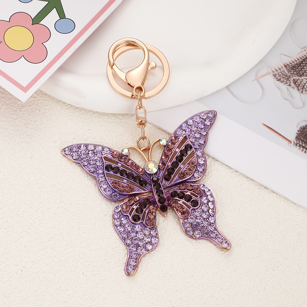 Rhinestone Butterfly Keychain Keyring Netby
