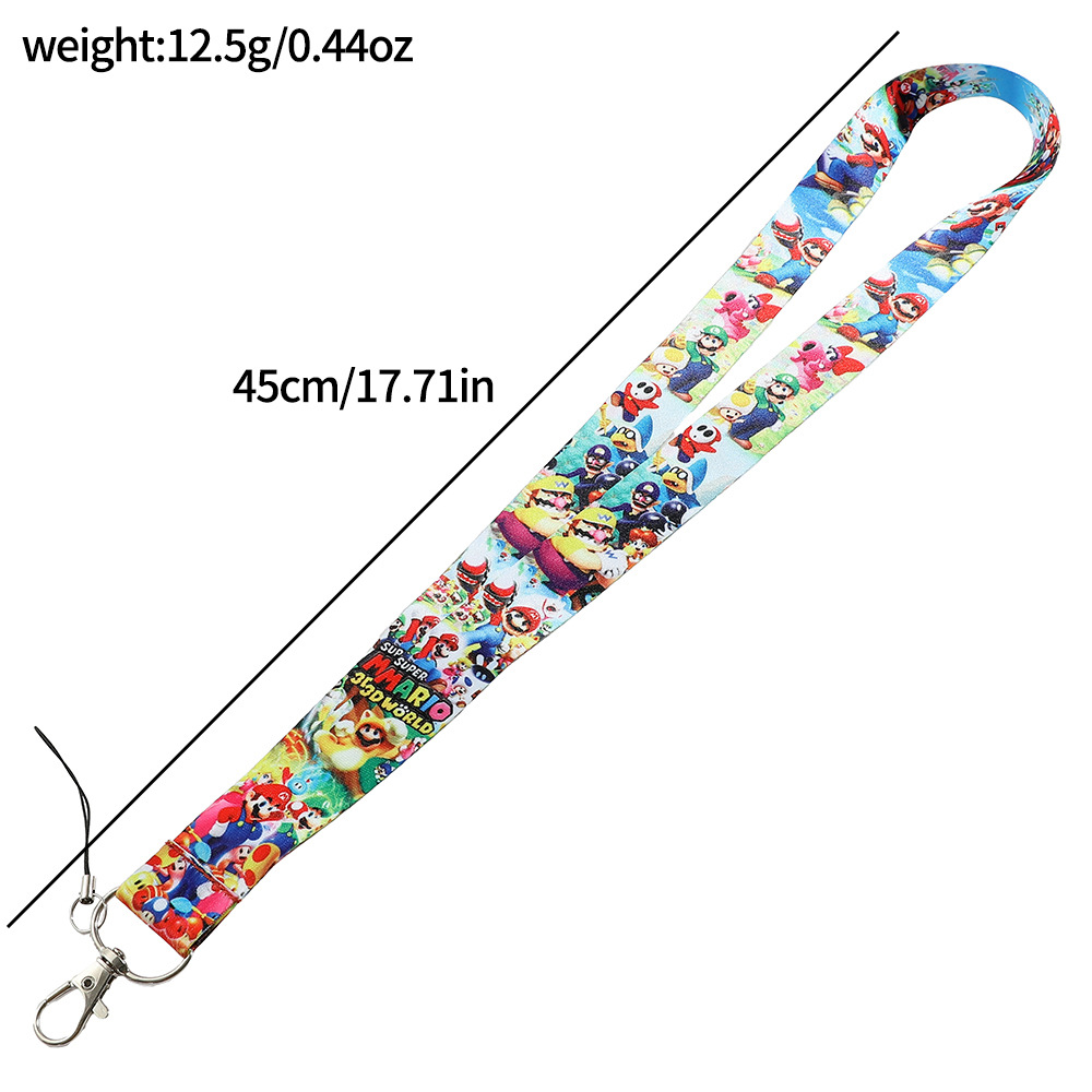 Animation Super Mario Lanyard Keychain Keyring Netby