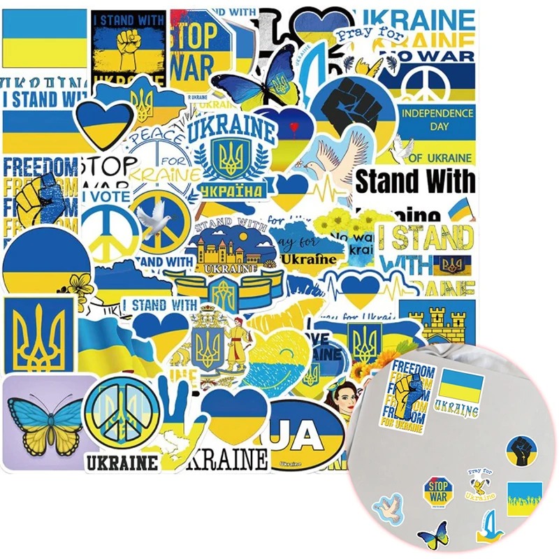 50pcs/pack UKRAINE Waterproof Sticker Netby