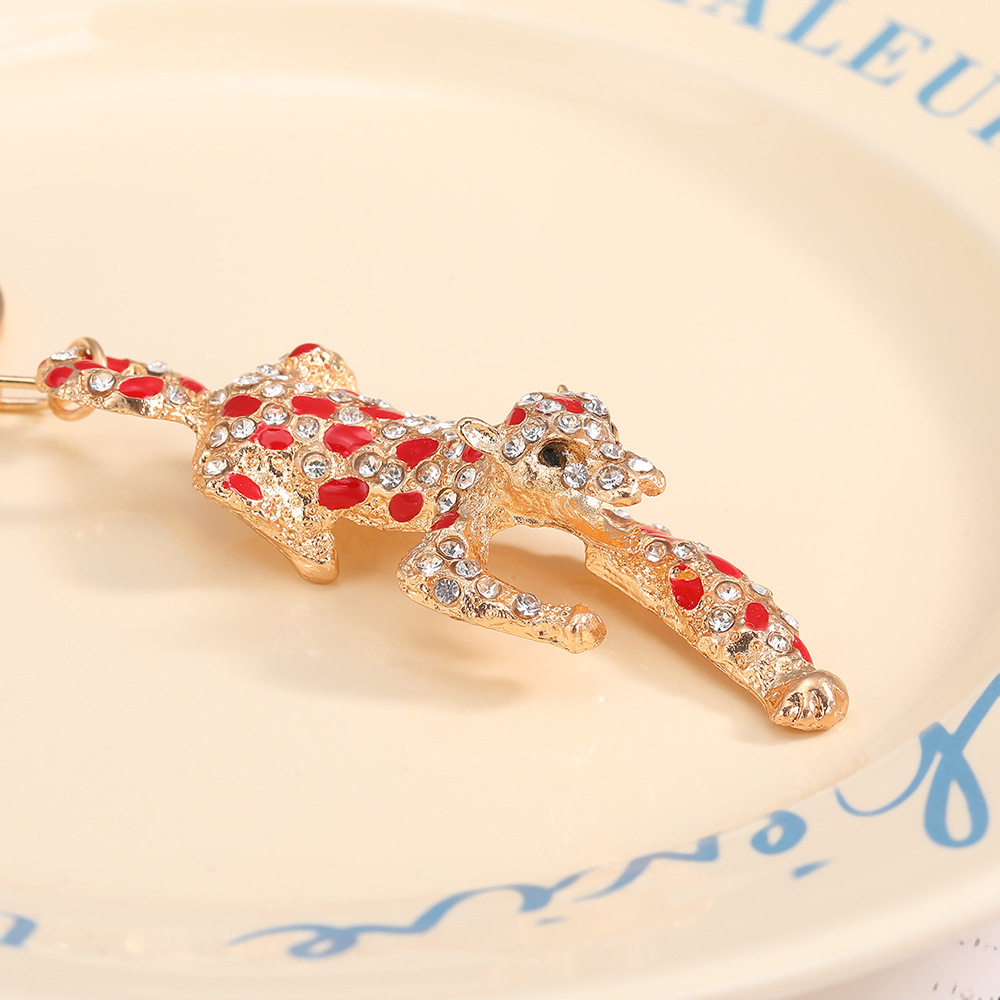 Rhinestone Leopard Keychain Keyring Netby