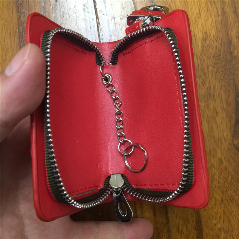 Red Color Leather Car Remote Key Wallet for KIA AUDI BENZ BMW BUICK PORSCHE VW VOLVO JAGUAR CHEVROLET FORD Netby