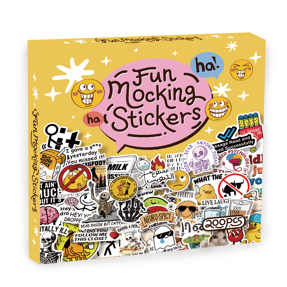 200pcs/pack Waterproof Fun Mocking Sticker Netby