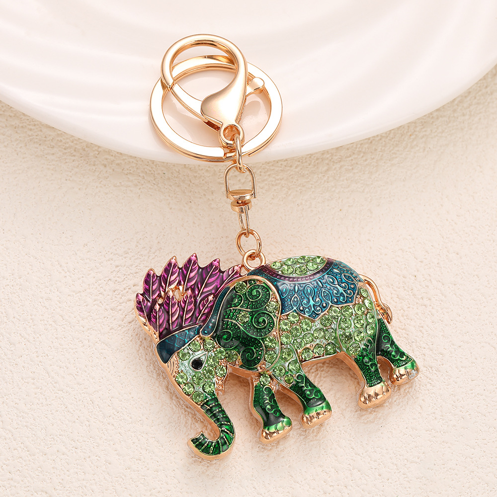 Rhinestone Elephant Keychain Keyring Netby