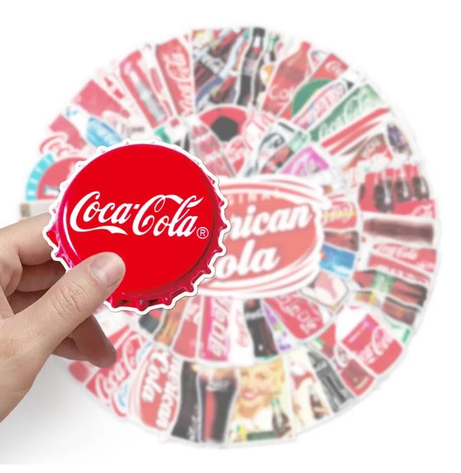 76pcs/pack Coca Cola Car PC Skating Board Motorbike Motorcycle Anti Water Sticker Cellphone Case Refrigerator Netby