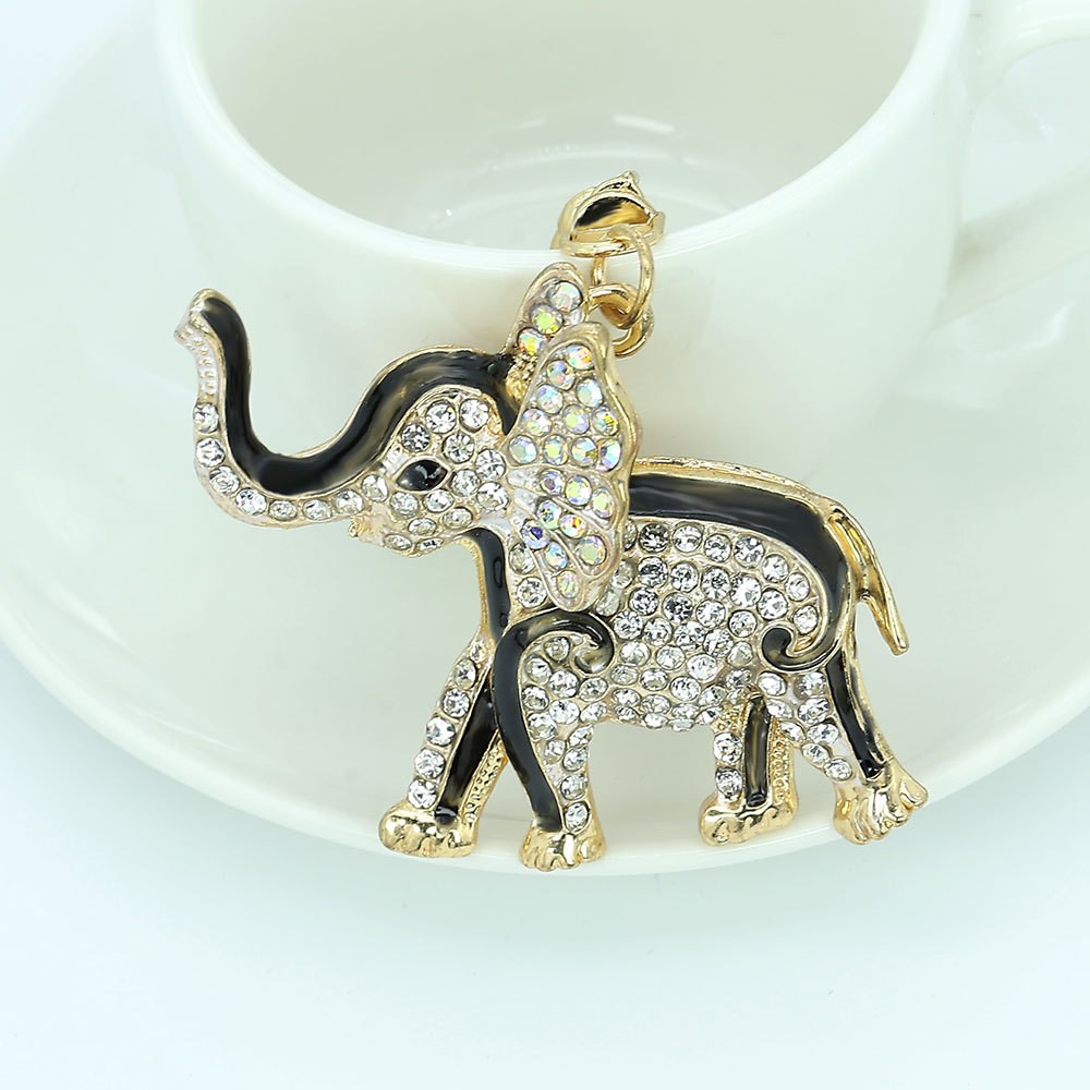 Rhinestone Elephant Keychain Keyring Netby