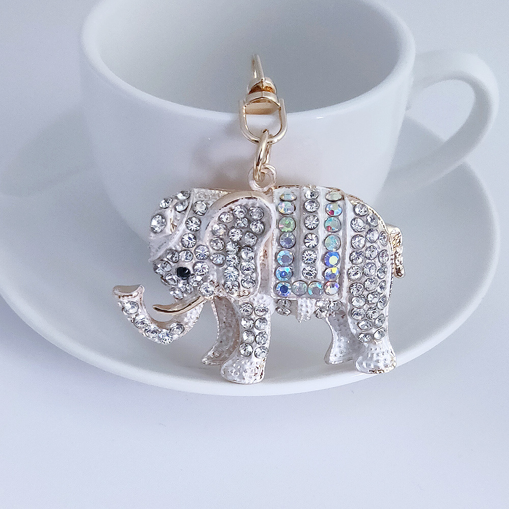 Rhinestone Elephant Keychain Keyring Netby