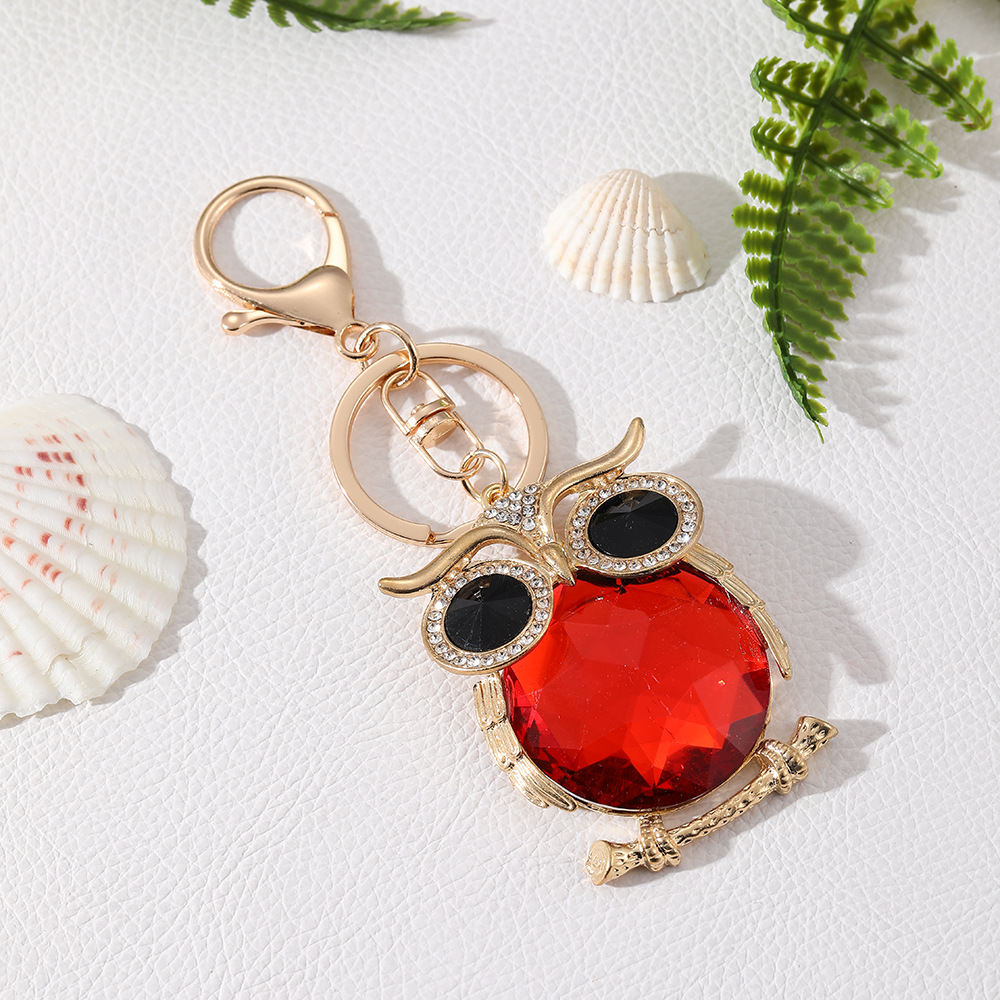 Big Diamond Owl Rhinestone Keychain Keyring Netby