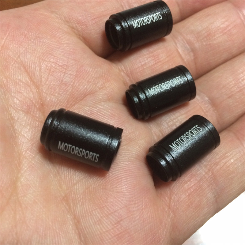 Motorsports Metal Car Wheel Tire Valve Cap Anti Dust With Emblem Logo Black Color Netby
