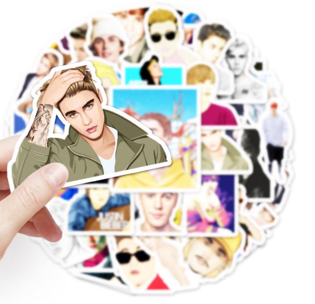 51pcs/pack Justin Bieber Anti Water Sticker Netby
