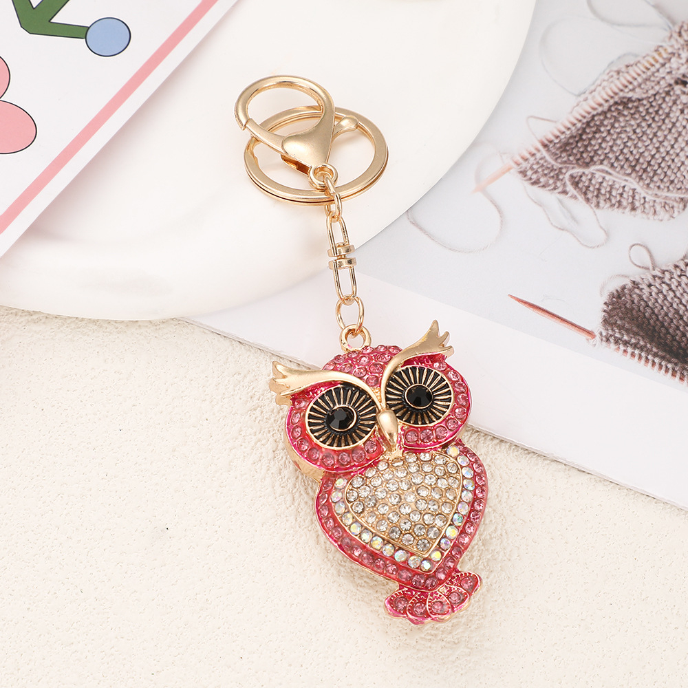 Rhinestone Owl Keychain Keyring Netby