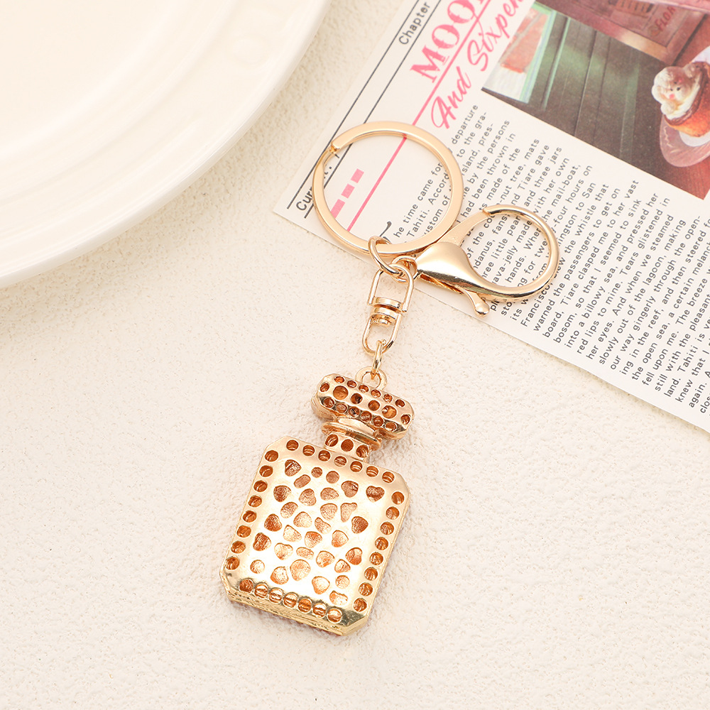 Rhinestone Love Heart Perfume Bottle Keychain Keyring Netby