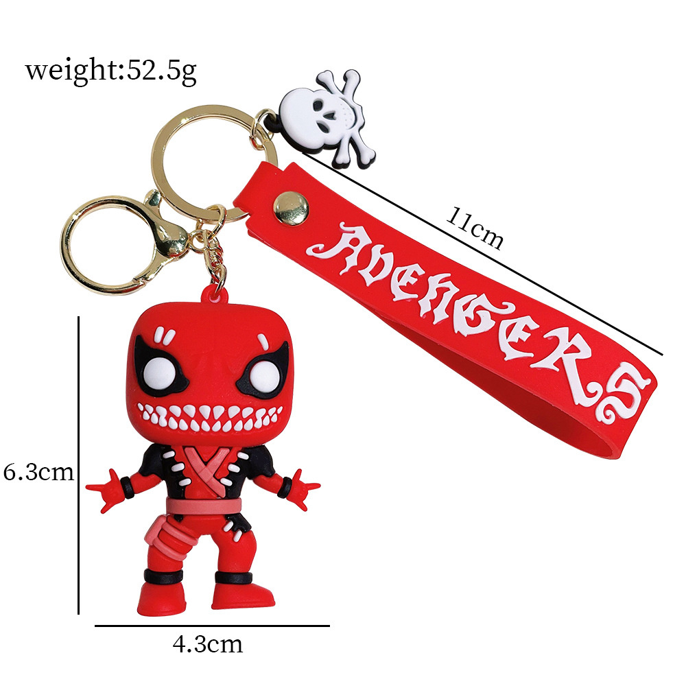 PVC Avengers Superhero Movie Keychain Keyring Captain America Hulk Thanos Spiderman Deadpool Ironman Thor Netby