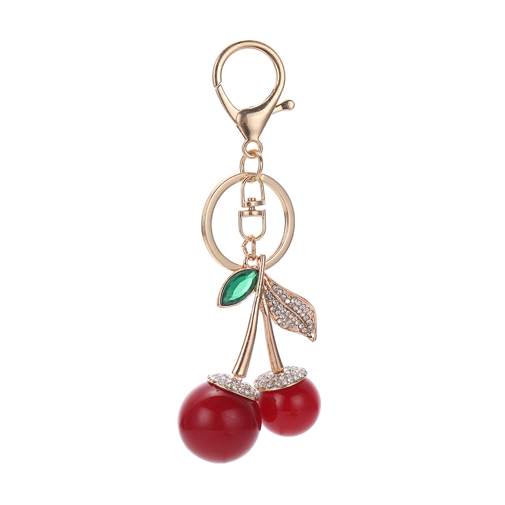 Rhinestone Cherry Keychain Keyring Netby