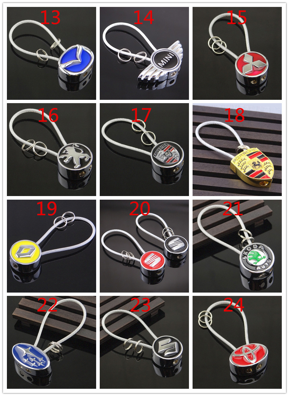 Steel Wire Car Logo Keychain Keyring Netby