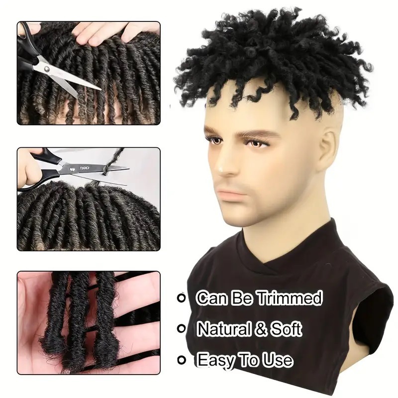 3 inch Synthetic Dreadlock Wig Hip-hop Short African Curly Netby