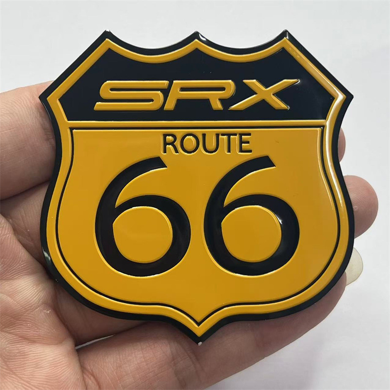 Aluminum Cadillac SRX HISTORIC ROUTE US 66 Car Sticker Netby