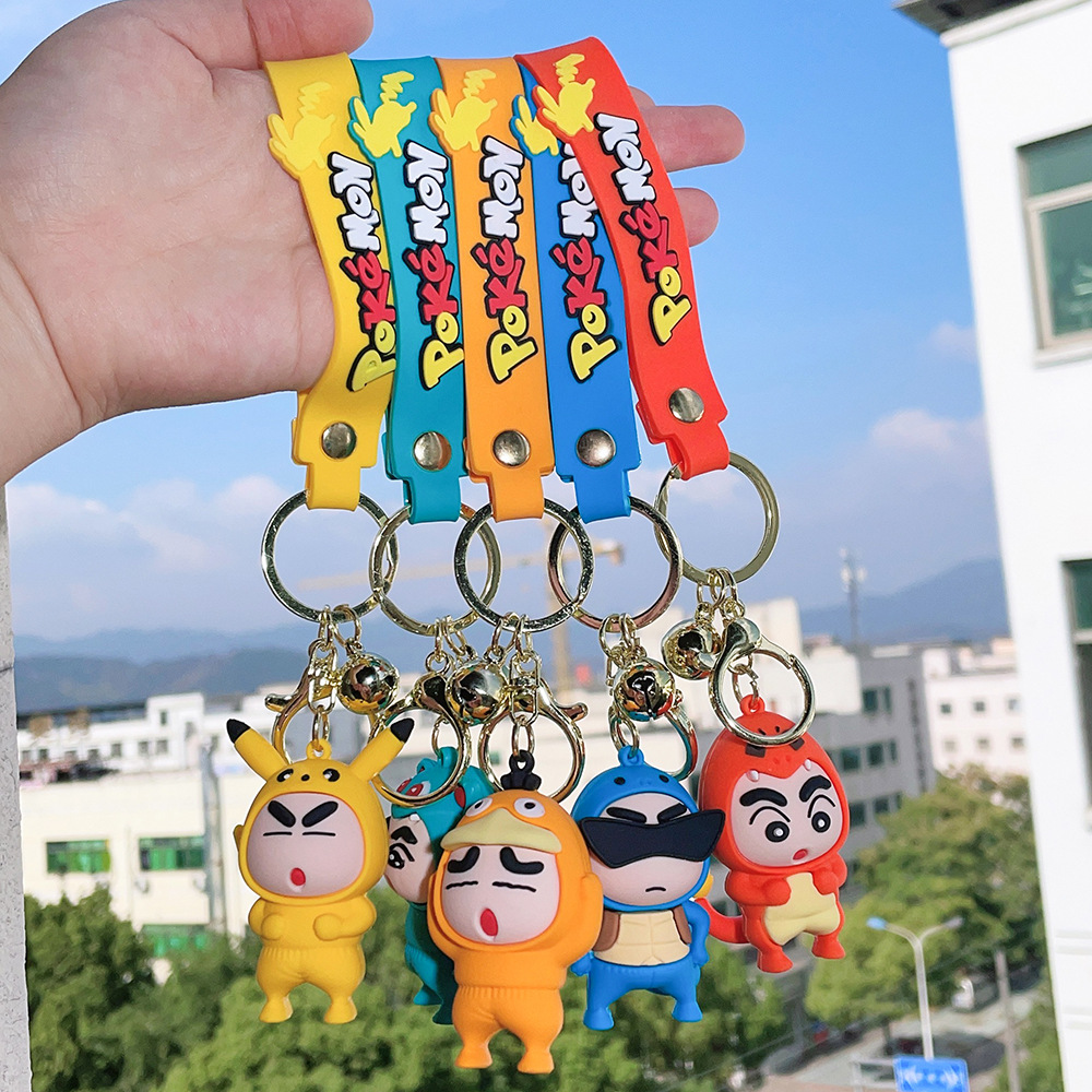 Animation Pikachu Crayon Shin Chan Keychain Keyring Netby