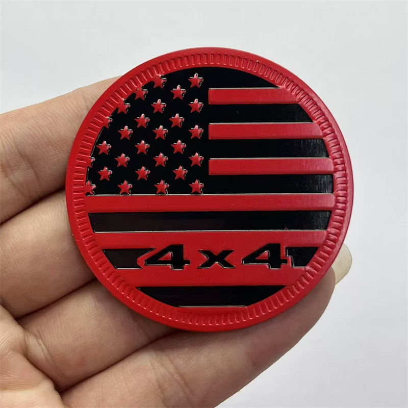 Metal Off Road 4X4 RATED Car Emblem Badge for Jeep with USAA National Flag Netby