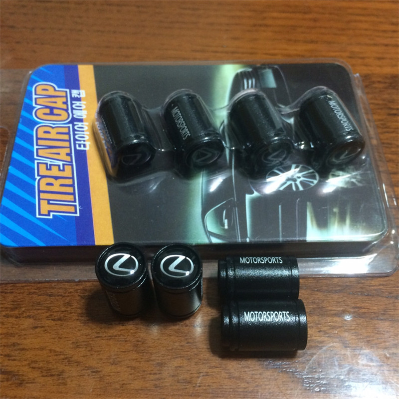 Motorsports Metal Car Wheel Tire Valve Cap Anti Dust With Emblem Logo Black Color Netby