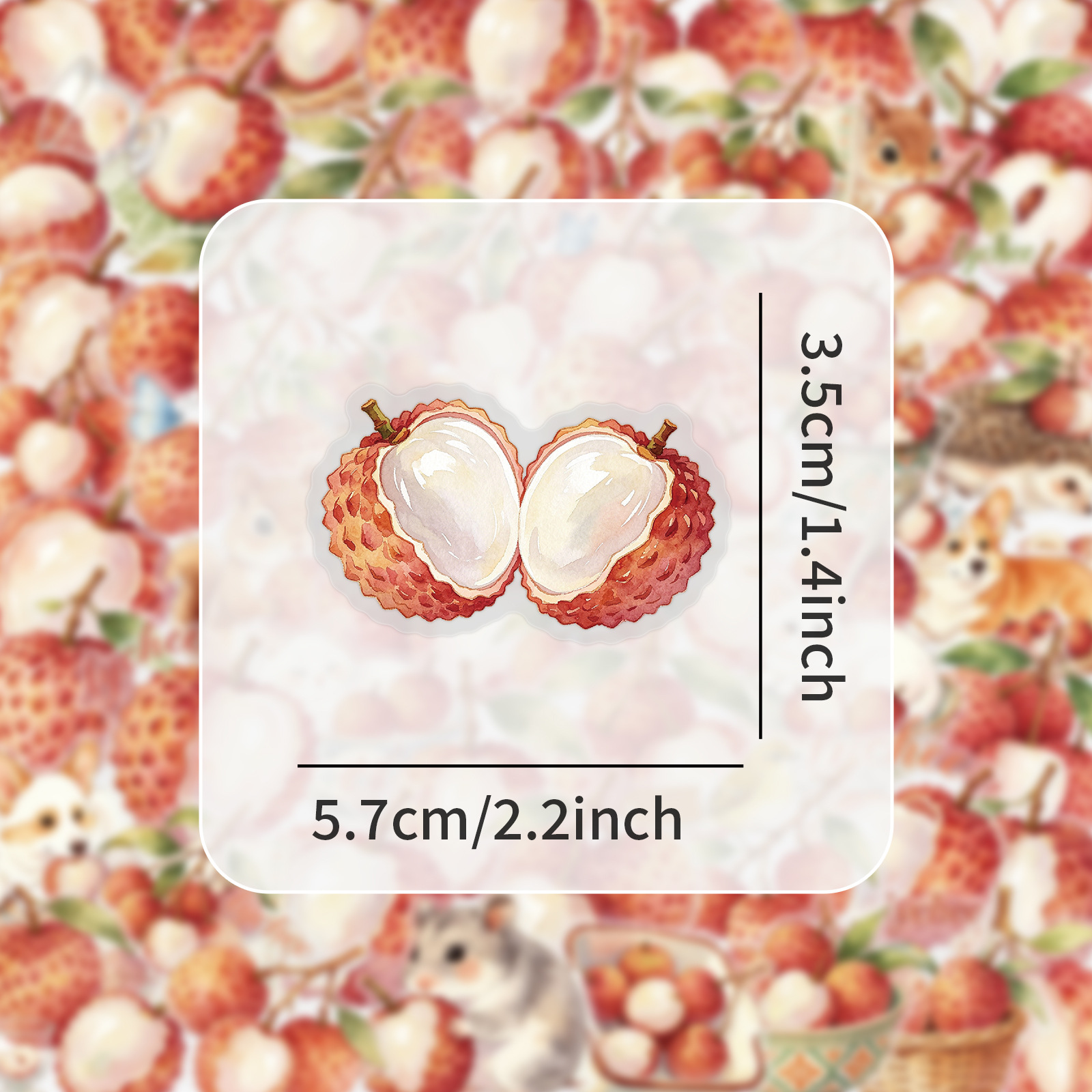 50pcs/pack Litchi Pet Anti Water Sticker Netby