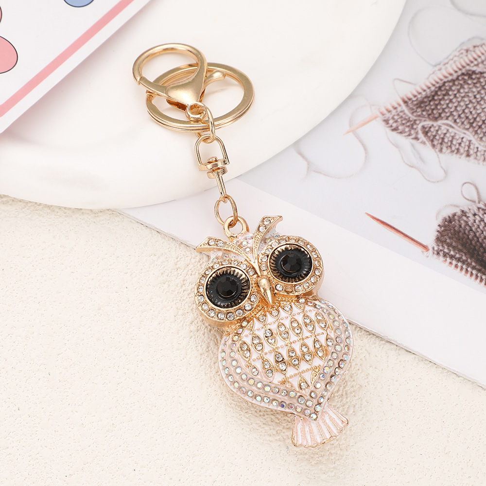 Rhinestone Owl Keychain Keyring Netby