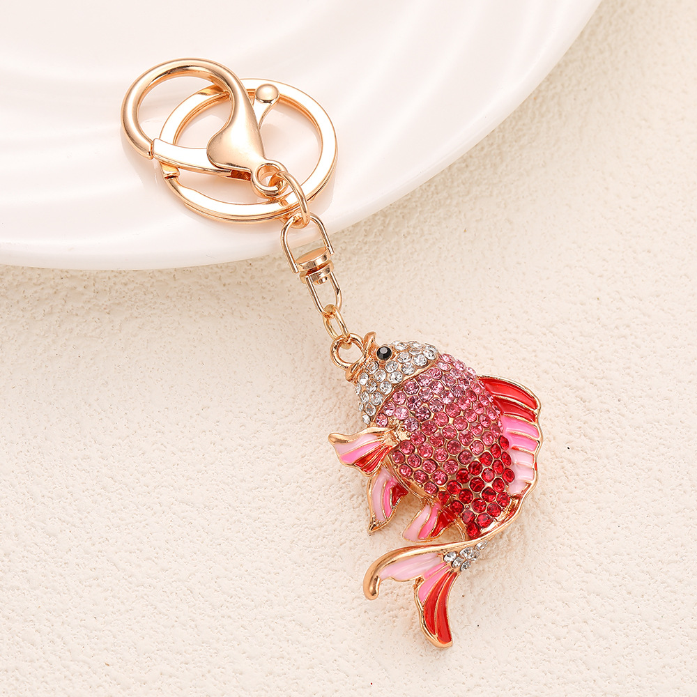 Rhinestone Fish Keychain Keyring Netby