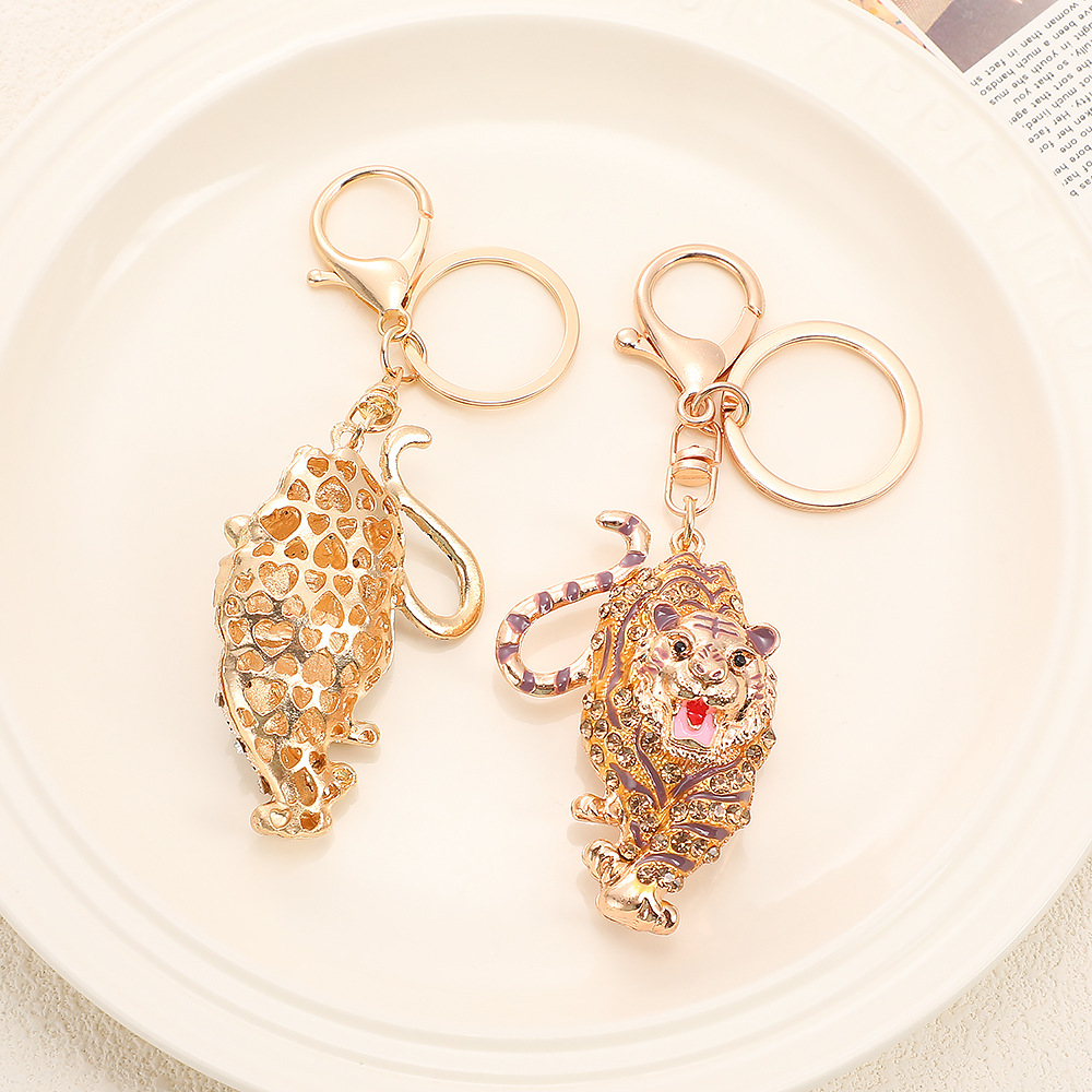 Rhinestone Tiger Keychain Keyring Netby