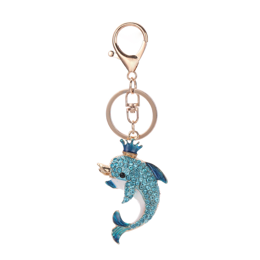 Rhinestone Dolphin Keychain Keyring Netby