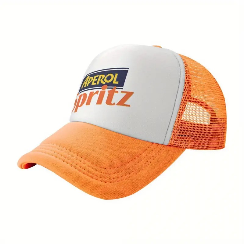 Aperol Spritz Print Logo Baseball Hat Summber Mesh Trucker Netby